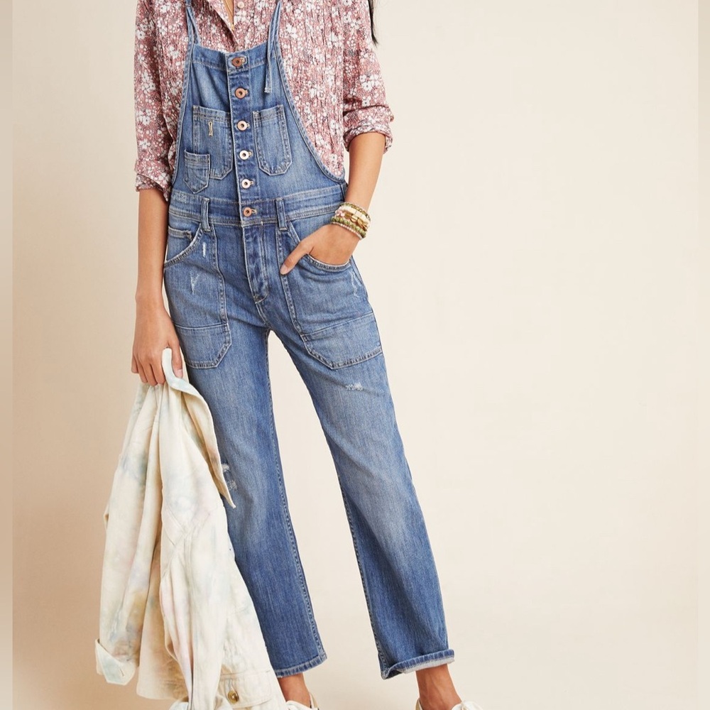 Anthropologie Pilcro Women's Blue Denim Overalls